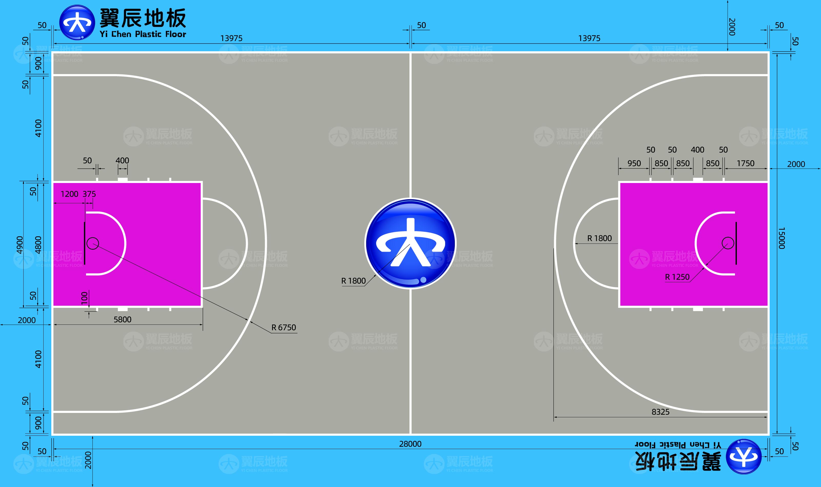 籃球場(chǎng)地標(biāo)準(zhǔn)尺寸 籃球場(chǎng)地標(biāo)準(zhǔn)尺寸